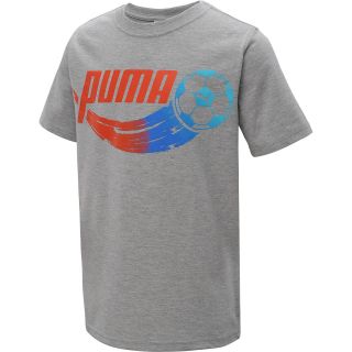 PUMA Boys Soccer Grade Short Sleeve T Shirt   Size Xl, Heather Grey