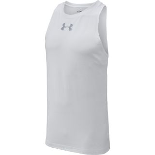 UNDER ARMOUR Mens Jus Sayin Tank Top   Size 2xl, White/steel