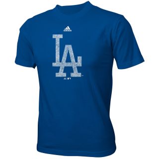 adidas Youth Los Angeles Dodgers Distressed Logo Short Sleeve T Shirt   Size