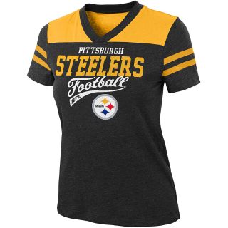 NFL Team Apparel Girls Pittsburgh Steelers Burn Out Jersey Short Sleeve T Shirt