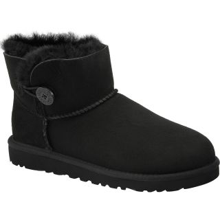 UGG Girls Mini Bailey Button Short Winter Boots   Size 6, Black