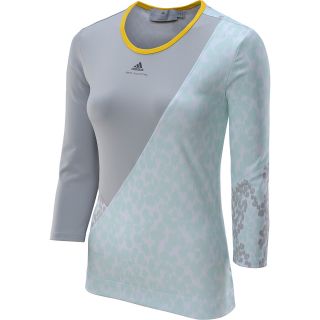 adidas Womens Stella McCartney Barricade Printed 3/4 Sleeve Tennis T Shirt  