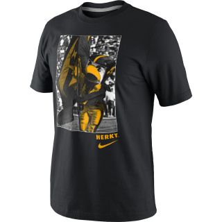 NIKE Mens Iowa Hawkeyes Mascot Photo Short Sleeve T Shirt   Size Xl, Black
