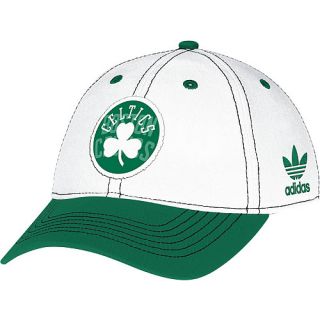 adidas Womens Boston Celtics Basic Slouch White Adjustable Cap, White/team