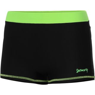 INTENSITY Womens Fashion Ace 2.5 Volleyball Shorts   Size Medium, Black/lime