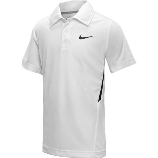 NIKE Boys Dri FIT UV Border Tennis Polo   Size Small, White/black