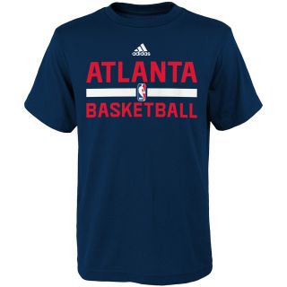 adidas Youth Atlanta Hawks Practice Short Sleeve T Shirt   Size Xl, Navy