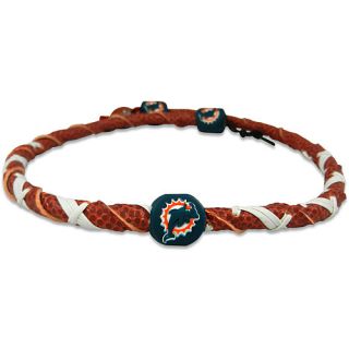 Gamewear Miami Dolphins Classic Spiral Genuine Football Leather Necklace