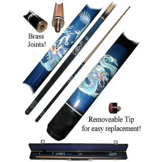 Trademark Global Blue Dragon Cue Stick   Includes Free Case (40 612BL)
