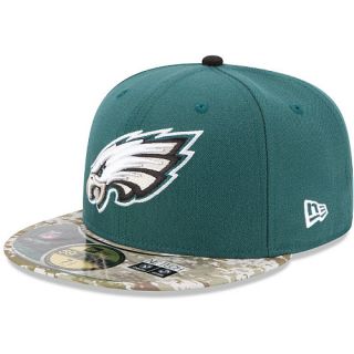 NEW ERA Mens Philadelphia Eagles Salute To Service Camo 59FIFTY Fitted Cap  