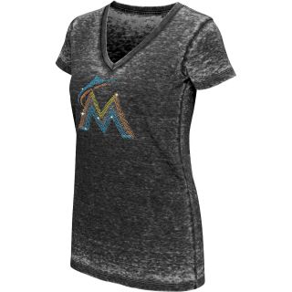 Touch By Alyssa Milano Womens Miami Marlins Fade Route Short Sleeve T Shirt  