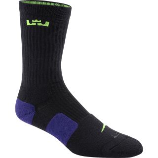 NIKE Mens LeBron Elite Basketball Crew Socks   Size Large, Blue/purple