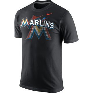 NIKE Mens Miami Marlins Team Issue Woodmark Short Sleeve T Shirt   Size Small,