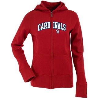 Antigua Womens St. Louis Cardinals Signature Hood Applique Full Zip Sweatshirt