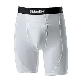 Mueller Teen Athletic Support Short with Flex Shield Cup   Size Large, White