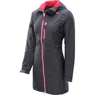 HELLY HANSEN Womens Long Belfast Jacket   Size Xl, Charcoal Heather/pink