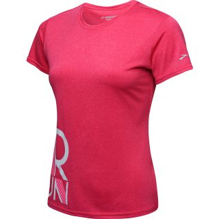 BROOKS Womens EZ T II Short Sleeve Running T Shirt   Size Xl, Pomegranite