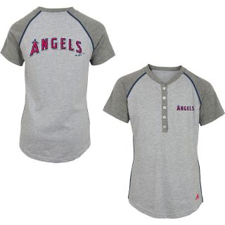 adidas Youth Los Angeles Angels of Anaheim Base Hit Henley Short Sleeve T Shirt