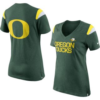 NIKE Womens Oregon Ducks V Neck Fan Top   Size Xl, Green