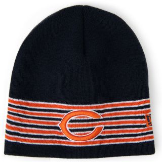 NEW ERA Mens Chicago Bears 5A Striped Team Color Knit Hat, Navy