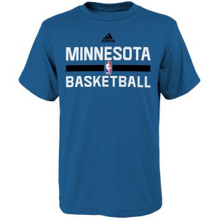 adidas Youth Minnesota Timberwolves Practice Short Sleeve T Shirt   Size Large