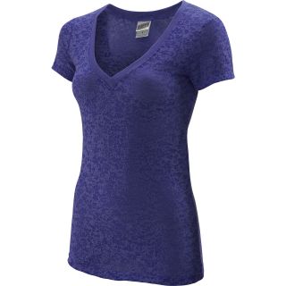 SOFFE Juniors Burnout V Neck Short Sleeve T Shirt   Size Medium, Purple