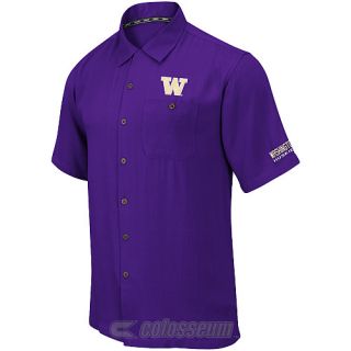 COLOSSEUM Mens Washington Huskies Button Up Camp Shirt   Size 2xl, Purple