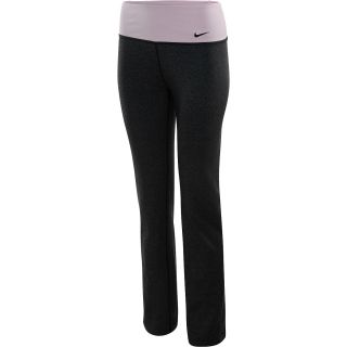 NIKE Womens Legend 2.0 Slim Fit Cotton Pants   Size Large, Black Heather/pink