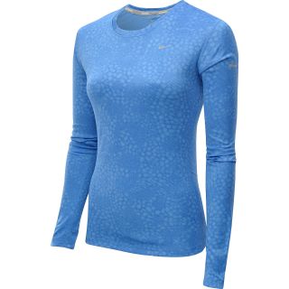 NIKE Womens Printed Miler Long Sleeve Running T Shirt   Size XS/Extra Small,