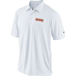 NIKE Mens Cleveland Browns Dri FIT FB Coaches Polo   Size Large, White/brown