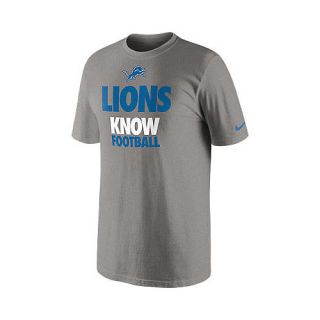 NIKE Mens Detroit Lions Draft 2 Lions Know Football Short Sleeve T Shirt  