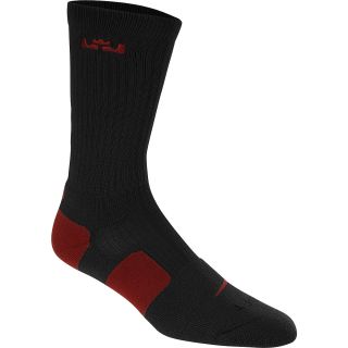 NIKE Mens LeBron Elite Basketball Crew Socks   Size Large, Black/red