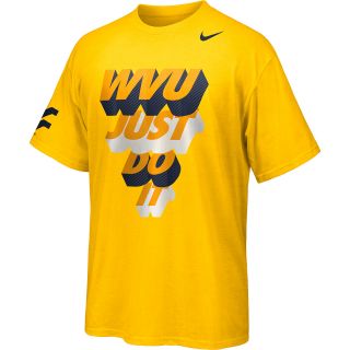 NIKE Mens West Virginia Mountaineers Just Do It Short Sleeve T Shirt   Size