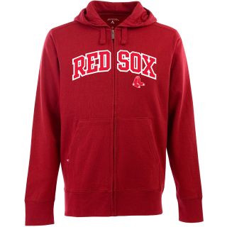 Antigua Mens Boston Red Sox Full Zip Hooded Applique Sweatshirt   Size Large,