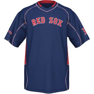 MAJESTIC ATHLETIC Mens Boston Red Sox Fast Action V Neck T Shirt   Size Small,