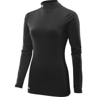 UNDER ARMOUR Womens ColdGear Fitted Mock Top   Size Xl, Black