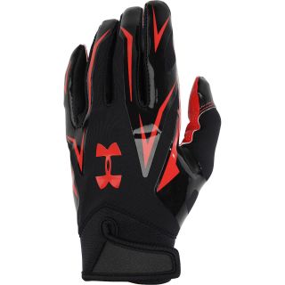 UNDER ARMOUR Youth F4 Football Receiver Gloves   Size Large, Red/black
