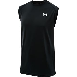 UNDER ARMOUR Mens UA Tech Sleeveless T Shirt   Size Small, Black/white