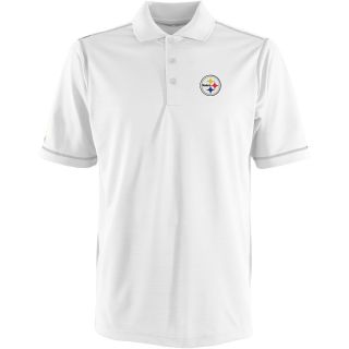 Antigua Pittsburgh Steelers Mens Icon Polo   Size Large, White/silver (ANT