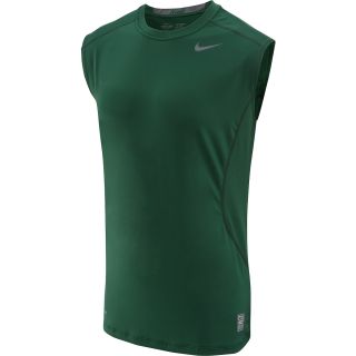 NIKE Mens Pro Combat Core Fitted Sleeveless Top   Size 2xl, Gorge Green/grey