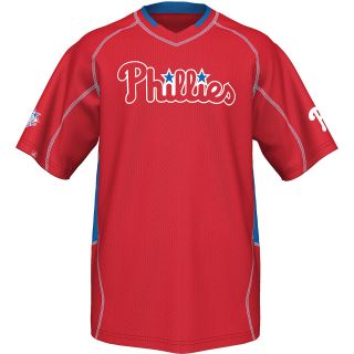 MAJESTIC ATHLETIC Mens Philadelphia Phillies Fast Action V Neck T Shirt   Size