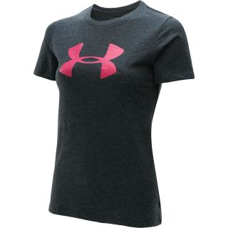 UNDER ARMOUR Womens Charged Cotton Big Logo Short Sleeve T Shirt   Size