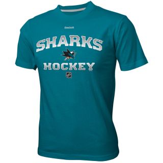 REEBOK Youth San Jose Sharks Authentic Elite Short Sleeve T Shirt   Size Medium