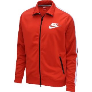 NIKE Mens Logo Full Zip Track Jacket   Size Large, Challenge Red/white