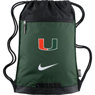 NIKE Miami Hurricanes Training Drawsting Backpack, Green