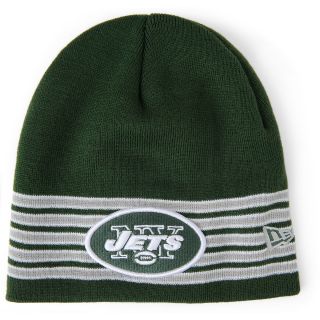 NEW ERA Mens New York Jets 5A Striped Team Color Knit Hat, Dk.green