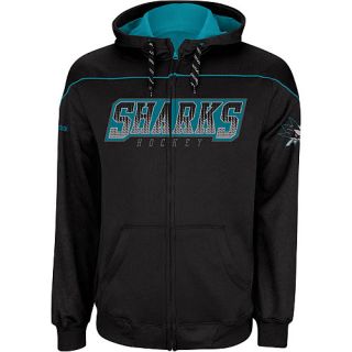 REEBOK Mens San Jose Sharks Accelerator Full Zip Jacket   Size Large, Black