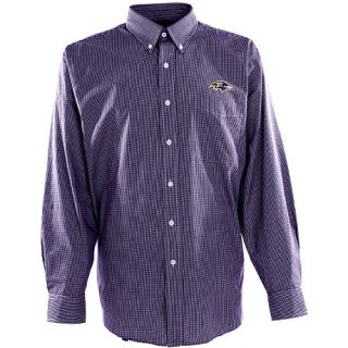 Antigua Mens Baltimore Ravens Focus Cotton/Polyester Woven Mini Check Button