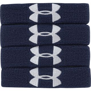 UNDER ARMOUR 1 Inch Performance Wristbands, 4 Pack, Midnight Navy