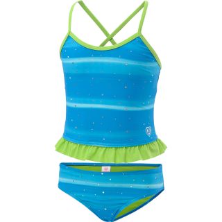 LAGUNA Girls Shiny 2 Piece Swimsuit   Size 6x, Turquoise
